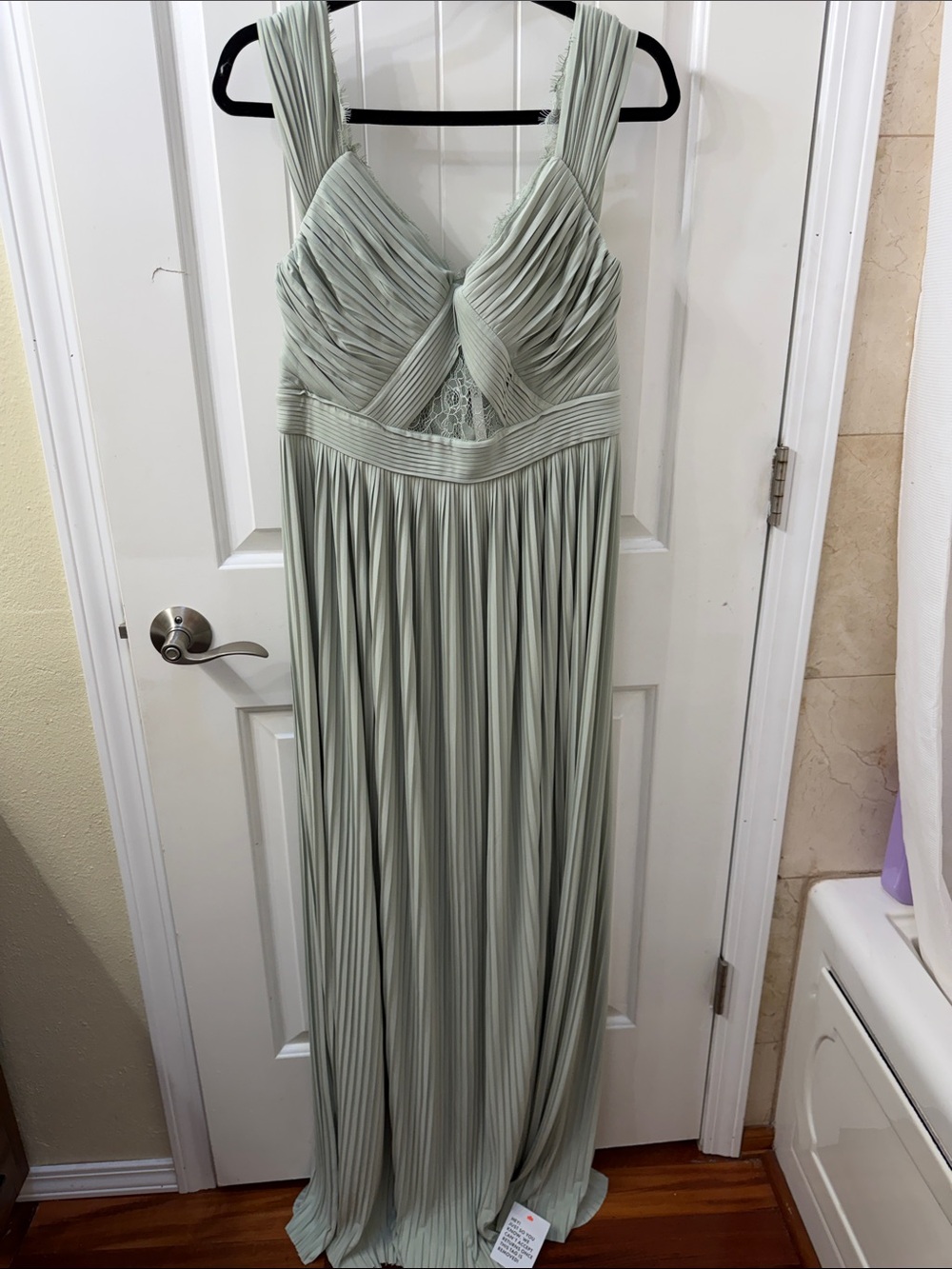 ASOS Light Sage Pleated Maxi Dress
